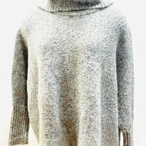 JESSICA SIMPSON Women Long Sleeve Pull-Over Turtle Neck Gray/Blu Sweater Sz XS